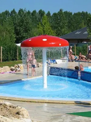 Piscine de l'établissement Mobil-home tout confort en camping avec terrasse couverte ou située à proximité