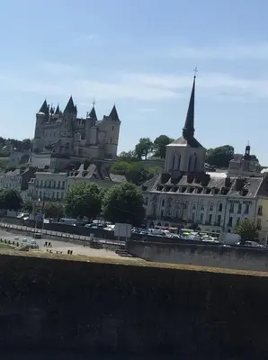 Vue générale sur Saumur ou vue de la ville depuis l'appartement