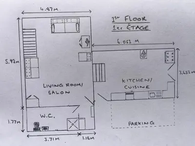 Plan de l'établissement La Bergerie- Beautiful barn conversion in Chinon, Loire Valley