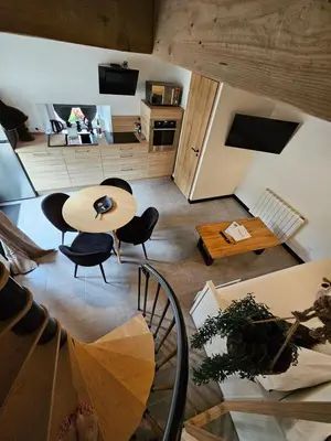 Cuisine ou kitchenette dans l'établissement Gite le magnolia