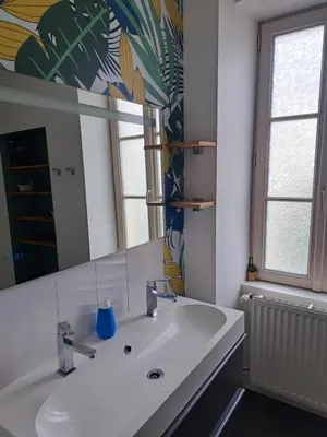 Salle de bains dans l'établissement maison 3 chambres 24h le mans