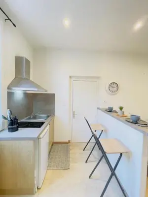 Cuisine ou kitchenette dans l'établissement Bascule Rive Droite - WiFi - 2 Guests