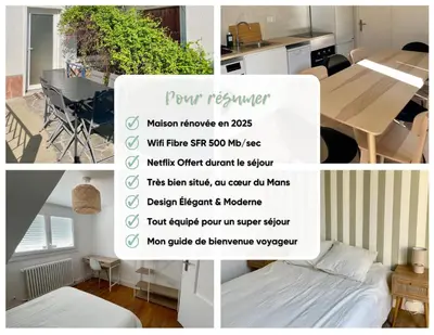 Un ou plusieurs lits dans un hébergement de l'établissement Le Pré Vert - Terrasse - Calme - Netflix