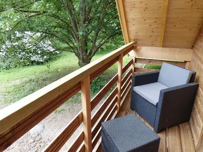 Balcon ou terrasse dans l'établissement La Rossignolerie - Gîte des châteaux