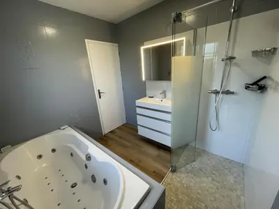 Salle de bains dans l'établissement Grande maison avec jardin près de Tours - FR-1-381-620