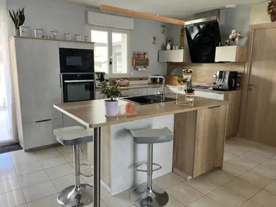 Cuisine ou kitchenette dans l'établissement location proximite du circuit 24 h