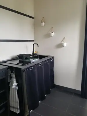 Cuisine ou kitchenette dans l'établissement Appartement lumineux avec jardin à Amboise