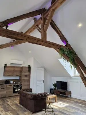Télévision ou salle de divertissement dans l'établissement La parenthèse-Logement cosy et Luxueux