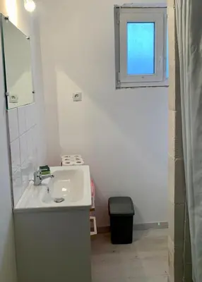 Salle de bains dans l'établissement Appartement centre ville Chateau-Renault