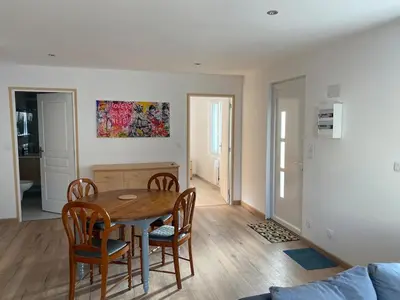 Coin salon dans l'établissement Maison proche toutes commodités