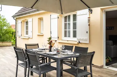 Balcon ou terrasse dans l'établissement Le Pavillon Flacé