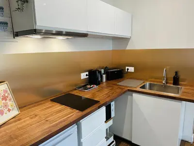 Cuisine ou kitchenette dans l'établissement La Suite Saint-Martin