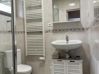 Salle de bains dans l'établissement Gîte à Oisly près des Châteaux de la Loire avec Parking et Animaux Bienvenus - FR-1-491-469