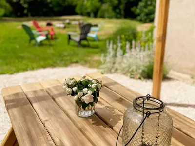 Jardin de l'établissement Gîte à Oisly près des Châteaux de la Loire avec Parking et Animaux Bienvenus - FR-1-491-469