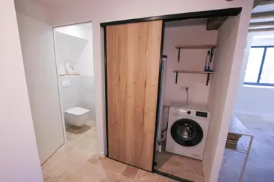 Salle de bains dans l'établissement Gîte de la Tour - 6 personnes