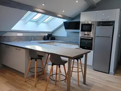 Cuisine ou kitchenette dans l'établissement Appartement de charme à Amboise face à la Loire