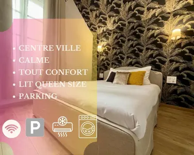 Un ou plusieurs lits dans un hébergement de l'établissement Le Kozy - Appartement 2 pièces rénové au coeur de Vendôme avec parking