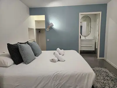 Un ou plusieurs lits dans un hébergement de l'établissement Charme Place Chateauneuf - Coeur de Tours