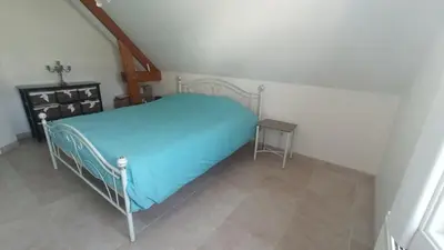 Un ou plusieurs lits dans un hébergement de l'établissement Croix Georgette chambre d'hôte