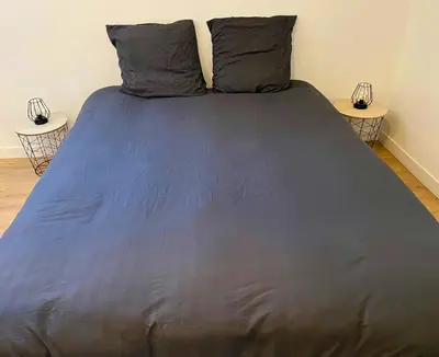 Un ou plusieurs lits dans un hébergement de l'établissement Beau Duplex moderne et calme - gare & centre - idéal pro-couple-famille