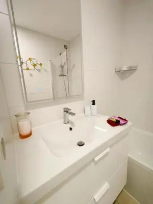 Salle de bains dans l'établissement Le nid du pilote, 5 pers, 2 ch proche circuit 24h