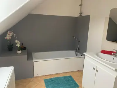 Salle de bains dans l'établissement Gîte des Grotteaux