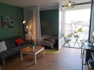 Coin salon dans l'établissement Petit nid au coeur de Vendôme