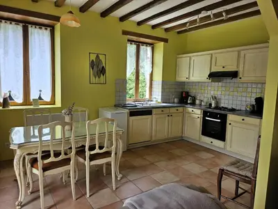 Cuisine ou kitchenette dans l'établissement Gîtes du Château de Malcombe