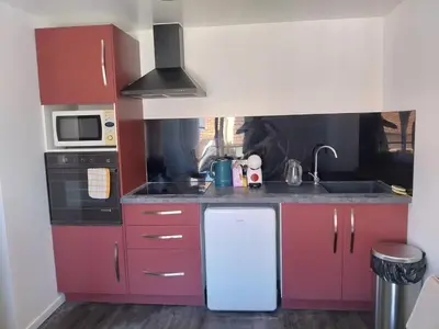 Cuisine ou kitchenette dans l'établissement Le Figuier