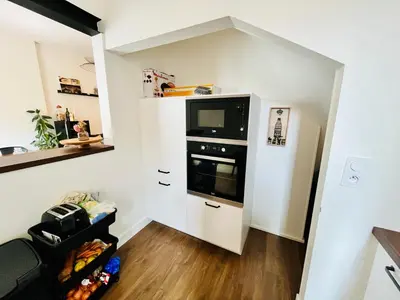 Cuisine ou kitchenette dans l'établissement Le Duplex Franciade, centre-ville, parking, 2 chambres