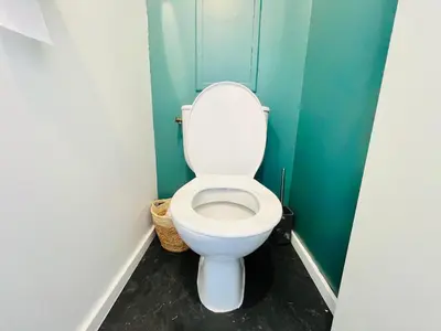 Salle de bains dans l'établissement Le Duplex Franciade, centre-ville, parking, 2 chambres