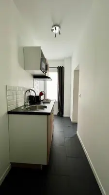 Cuisine ou kitchenette dans l'établissement Studio Bali I spacieux avec jardin d'été I proche Futuroscope