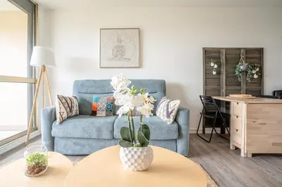 Coin salon dans l'établissement Le Chaumont - Appt 4 personnes