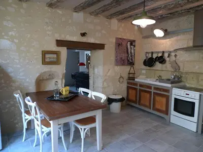 Cuisine ou kitchenette dans l'établissement Gite Nuance