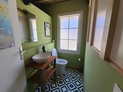 Salle de bains dans l'établissement Gîte de l'Aiguille