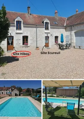 Piscine de l'établissement Gîte Hibou avec piscine 4-6 personnes ou située à proximité
