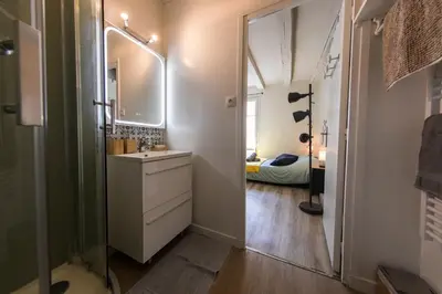 Salle de bains dans l'établissement Studio Cosy Les 3 écritoires, hyper centre, wifi, VELORA