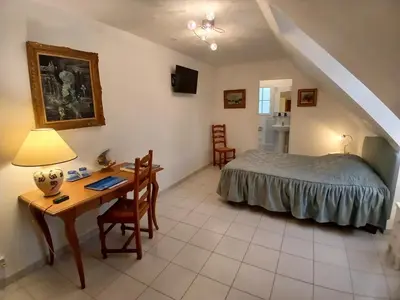 Un ou plusieurs lits dans un hébergement de l'établissement Chambres d'hôtes La Cabriole - Entre Amboise & Chenonceau