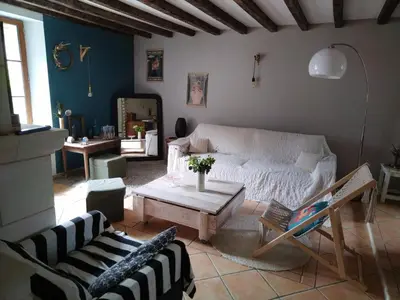 Un ou plusieurs lits dans un hébergement de l'établissement Maison tourangelle en pierre