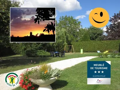 Jardin de l'établissement GÎTE DU MOULIN A VENT - Zoo à 10 mn - Jeux pour enfants