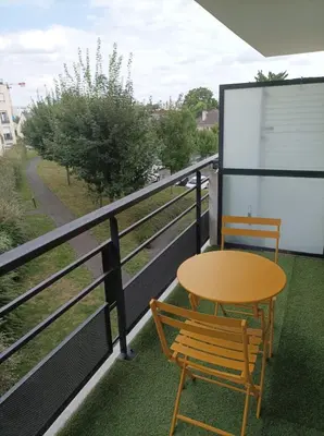 Balcon ou terrasse dans l'établissement T1 cosy 4 personnes à Tours Nord