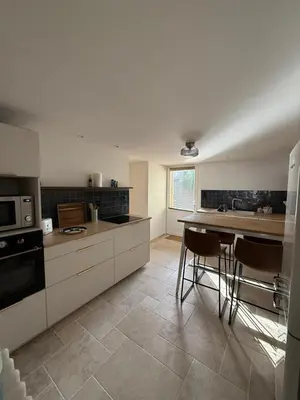 Cuisine ou kitchenette dans l'établissement Le Petit Picard