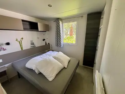 Un ou plusieurs lits dans un hébergement de l'établissement Mobil-home 4-6 personnes proche zoo de beauval