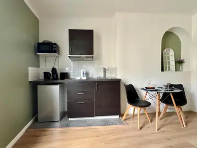 Cuisine ou kitchenette dans l'établissement Studio Vienne - Spacieux et confortable en plein centre