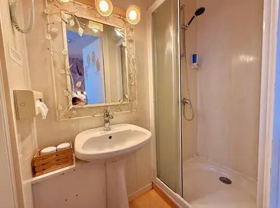 Salle de bains dans l'établissement L'Orée des Rêves et des Mets