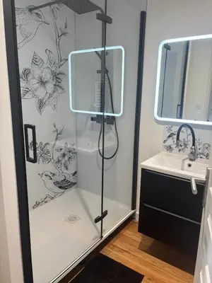 Salle de bains dans l'établissement La closerie de BelleVue