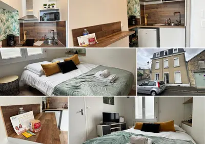 Cuisine ou kitchenette dans l'établissement Le Nid du Guesclin