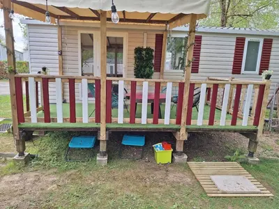 Jardin de l'établissement Mobile home 2chs 4à5 pers 32m2 entre Châteaux et Zoo de Beauval