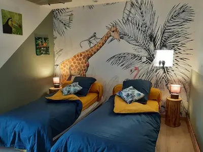 Un ou plusieurs lits dans un hébergement de l'établissement Maison accueillante à Clermont-Créans, 70m² avec jardin