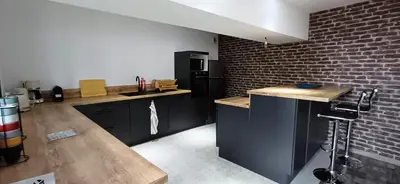 Cuisine ou kitchenette dans l'établissement L'Escapade Courteline
